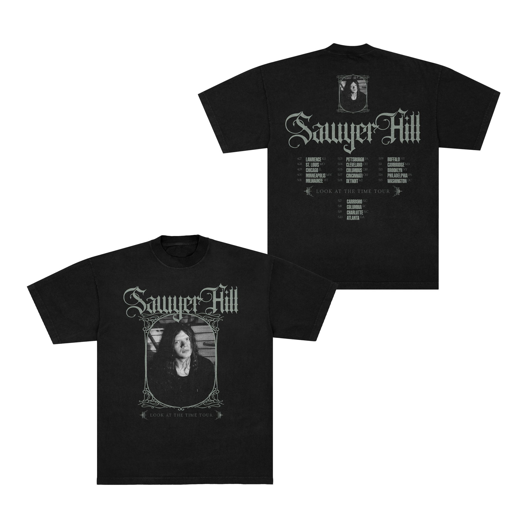 Look At The Time Black US Tour Tee – Sawyer Hill